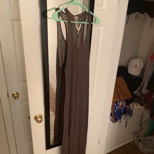 Free People Ribbed Maxi Tank Dress in Olive